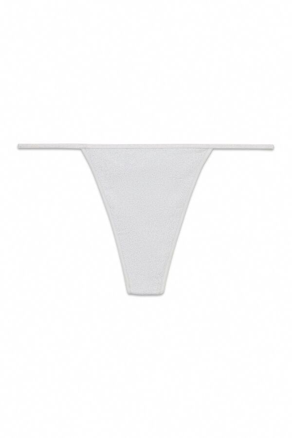 HI&BYE Seamless lurex silver thong grey