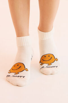 Womensecret Mr Happy cotton short socks printed