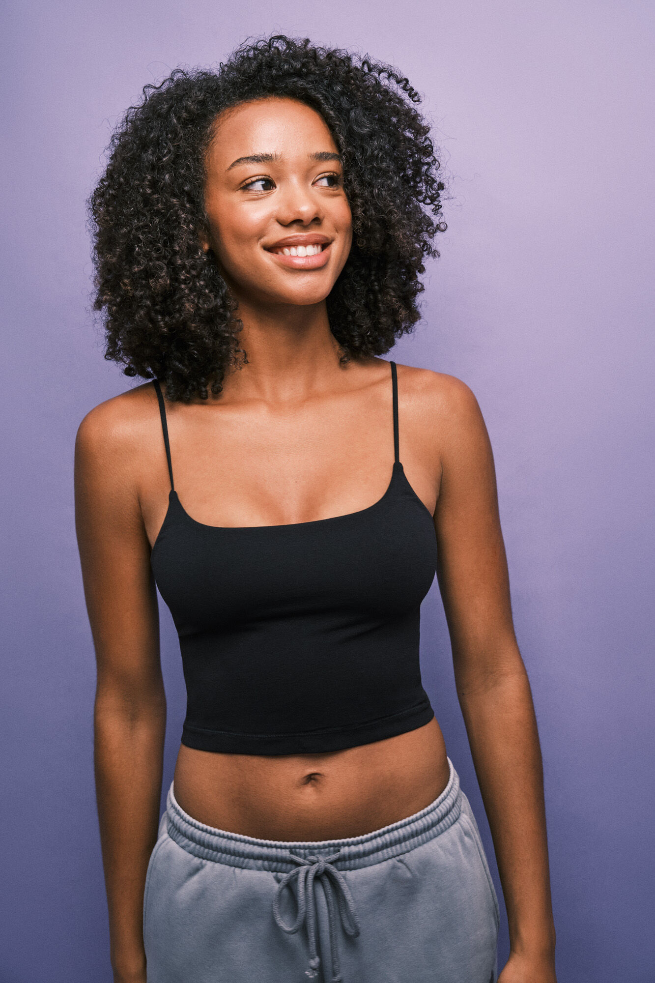 HI&BYE Black seamless padded top