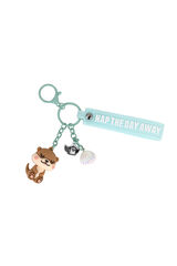 Mr. Wonderful Porta-chaves com charms de lontra pregui&ccedil;osa estampado