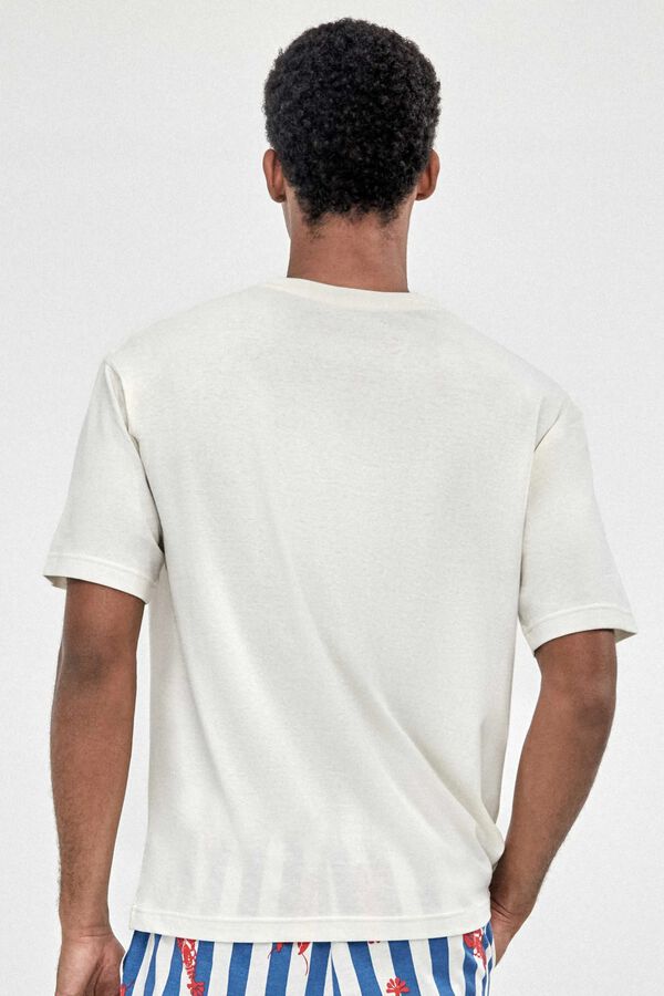 Gisela Men's pyjamas with marine print white