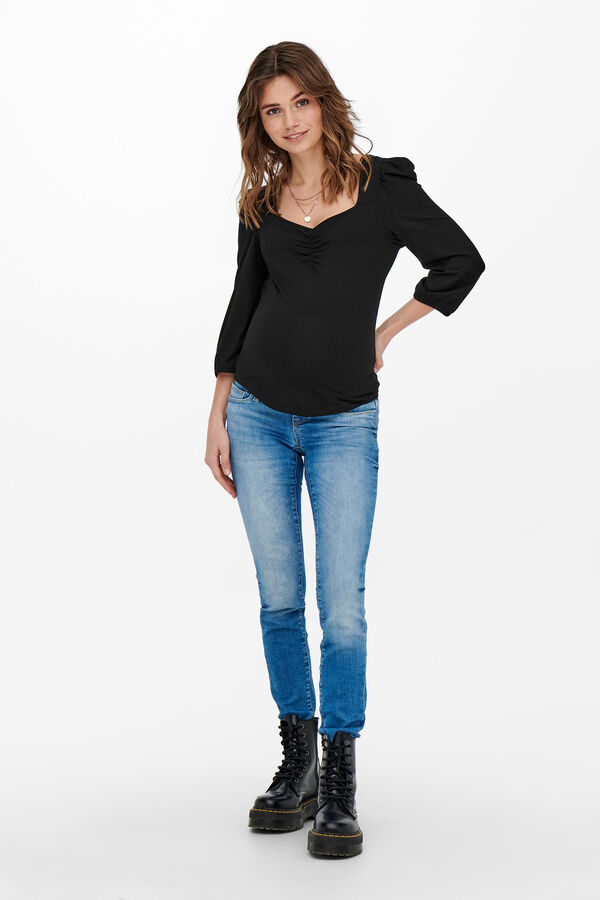 Only Maternity Camiseta manga 3/4 maternity negro