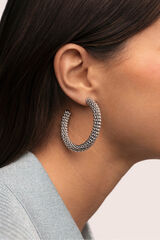 Singularu Pendientes Aro Disco Acero gris