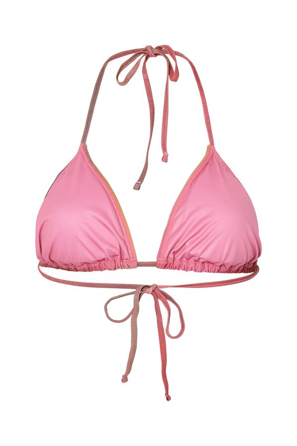 Pieces Glitzer-Bikinitop verstellbar Rot