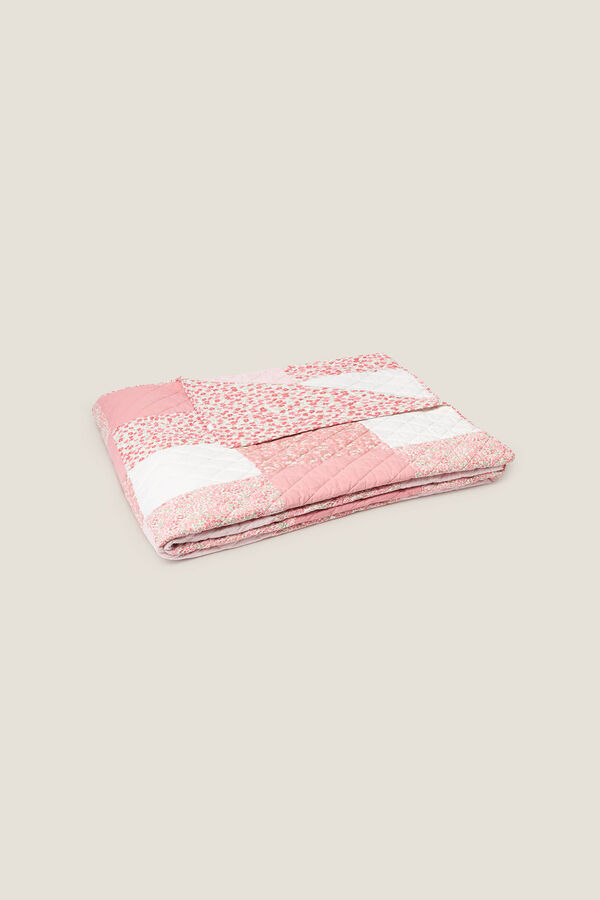 Textura Colcha Patchwork Flores pink