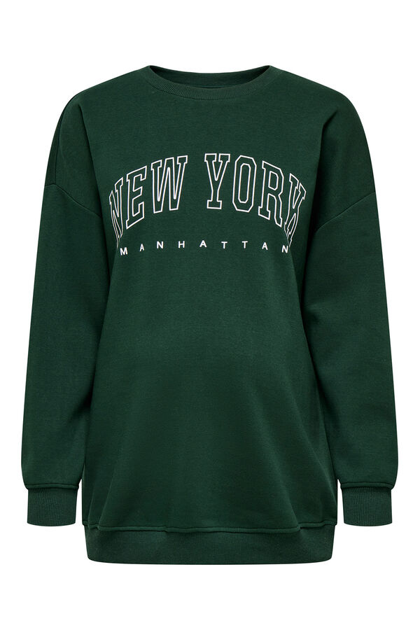 Only Maternity Sudadera maternity detalle texto frontal verde