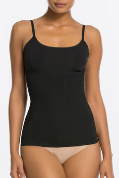 Womensecret Camiseta reductora escote natural negra Spanx preto