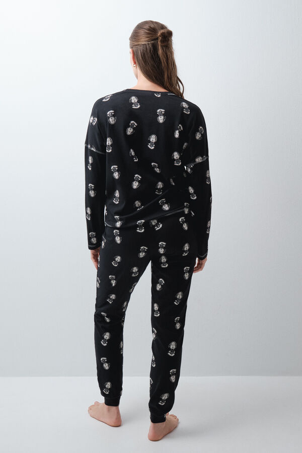 Women'secret Snoopy Halloween cotton long pyjamas black