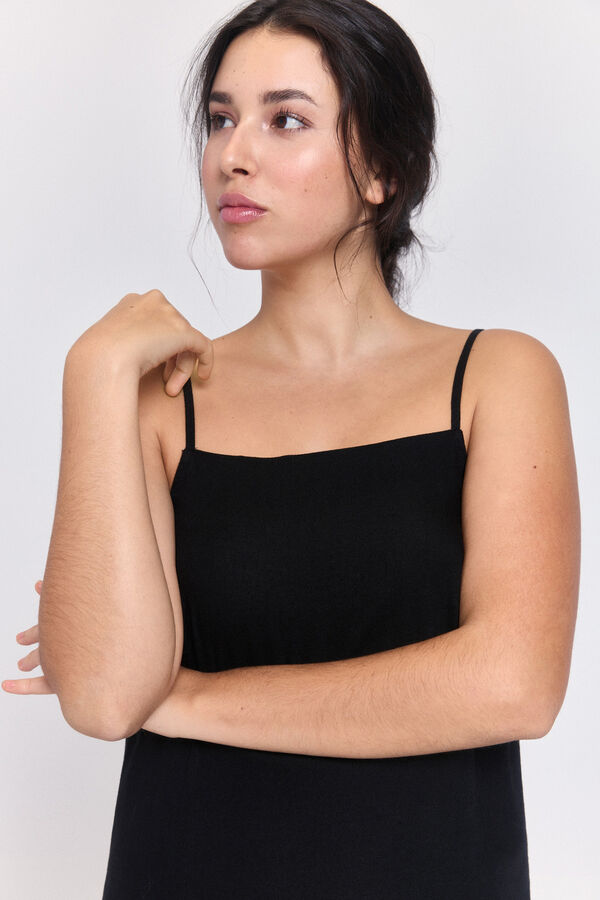 Pieces Robe &agrave; bretelles basique noir