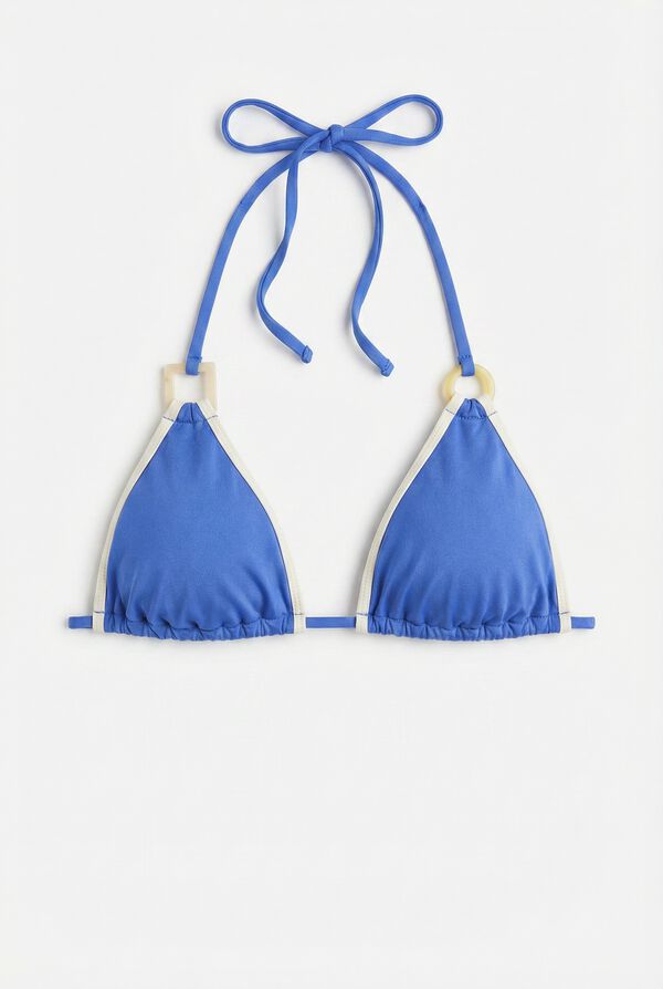 Women'secret Plavi polusjajni trouglasti top bikinija Plava