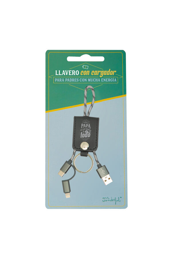 Mr. Wonderful Llavero con cargador para m&oacute;vil - Pap&aacute;, t&uacute; lo tienes todo printed