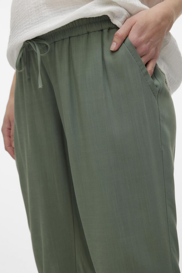 Womensecret Pantalón fluído de tiro bajo maternity  verde