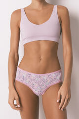 Women'secret Blue wide floral print Brazilian panty blue