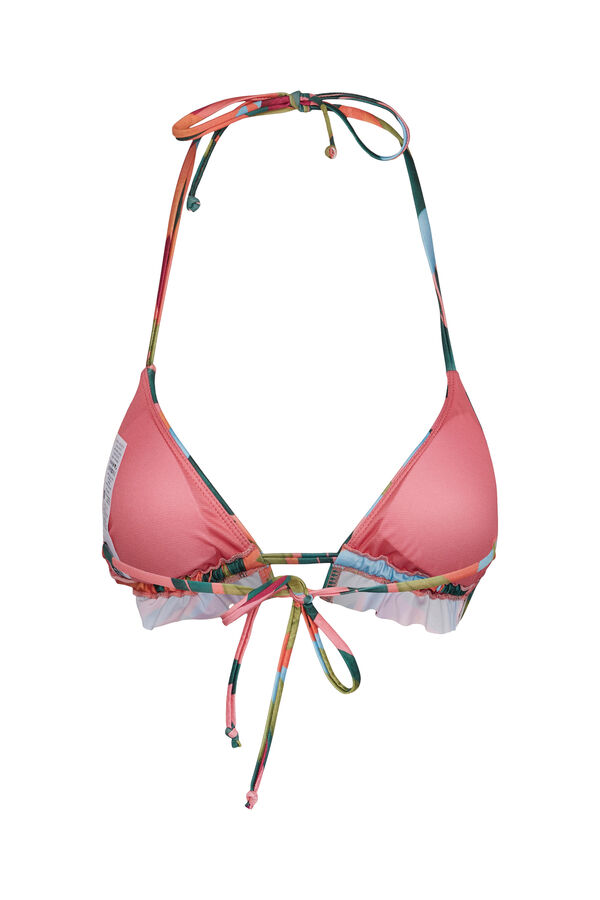 Womensecret Triangel-Bikinitop mit Blumen-Print. Rot