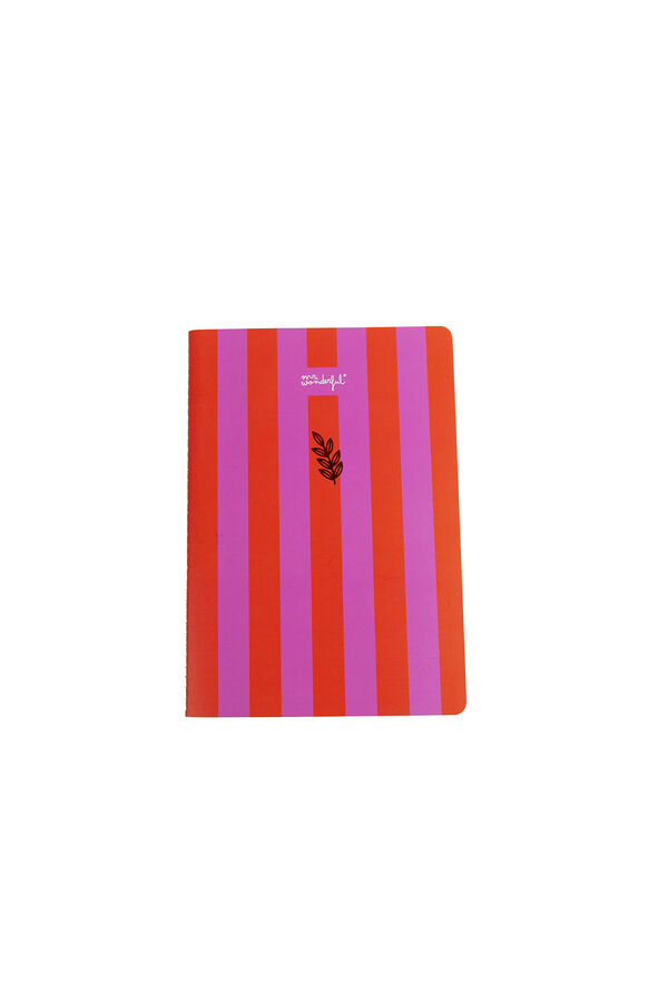 Mr. Wonderful A5 Notebook - Pink and Red Striped Print