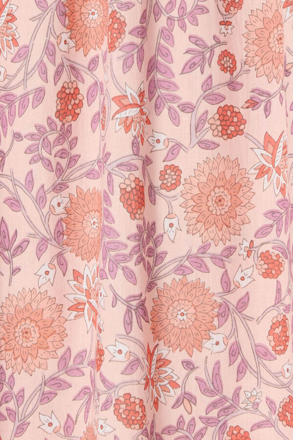 Womensecret Floral cotton beach sarong rózsaszín