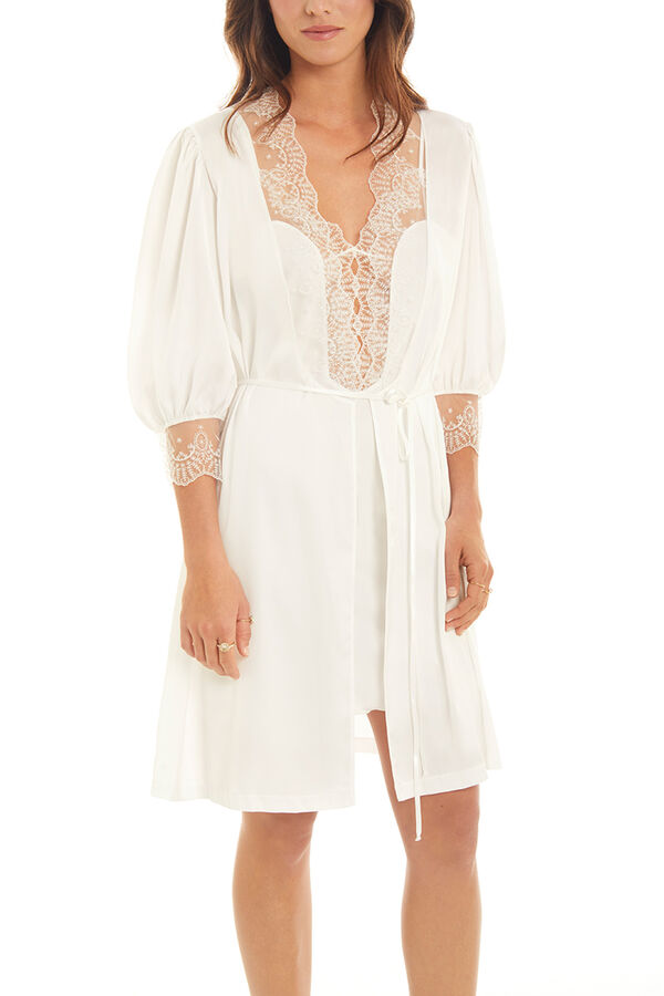 Ivette Bridal Bata corta crepe noa marfil