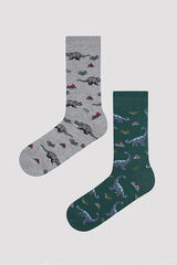 Penti Pack de dos calcetines dinosaurios grey