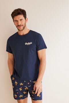 Womensecret Muška pidžama od 100%-tnog pamuka Garfield Plava