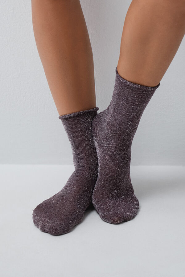 Women'secret Pink, lilac and maroon 3-pack long socks printed