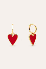 Singularu Lovely Heart Gold Plated Earrings imprim&eacute;