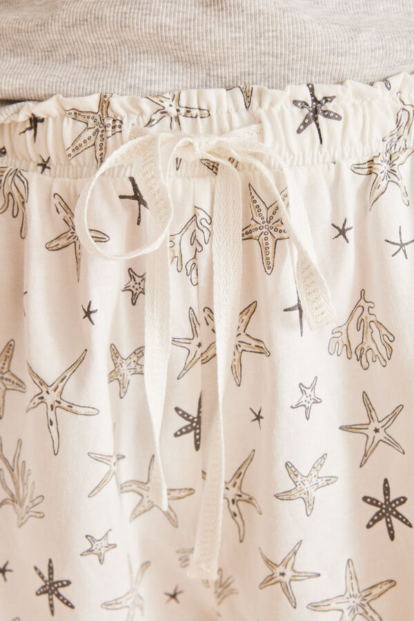 Womensecret Kurzer Meerjungfrauen-Pyjama aus 100 % Baumwolle Grau