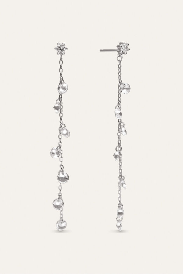 Singularu Pendientes Long Spark Plata gris