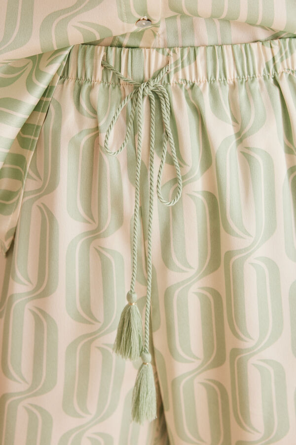 Womensecret Classic capri pyjamas with geometric print green