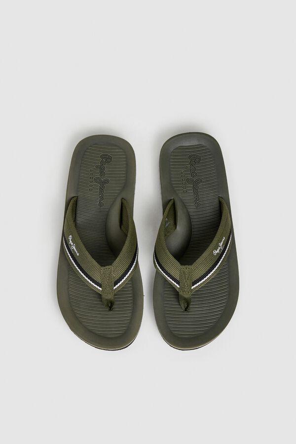 Pepe Jeans Striped two-tone fabric strap sandals printed