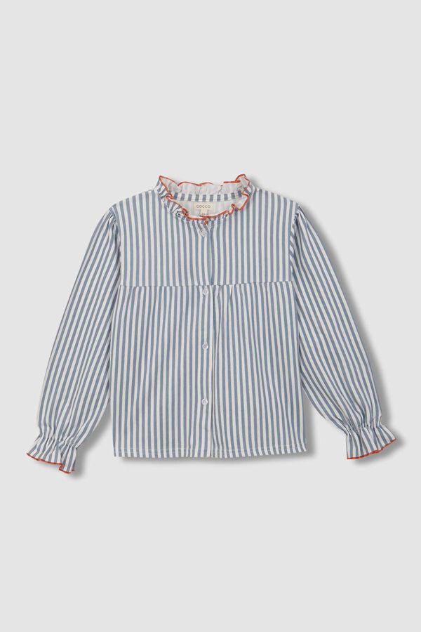 Gocco Pijama de raias com contraste azul azul