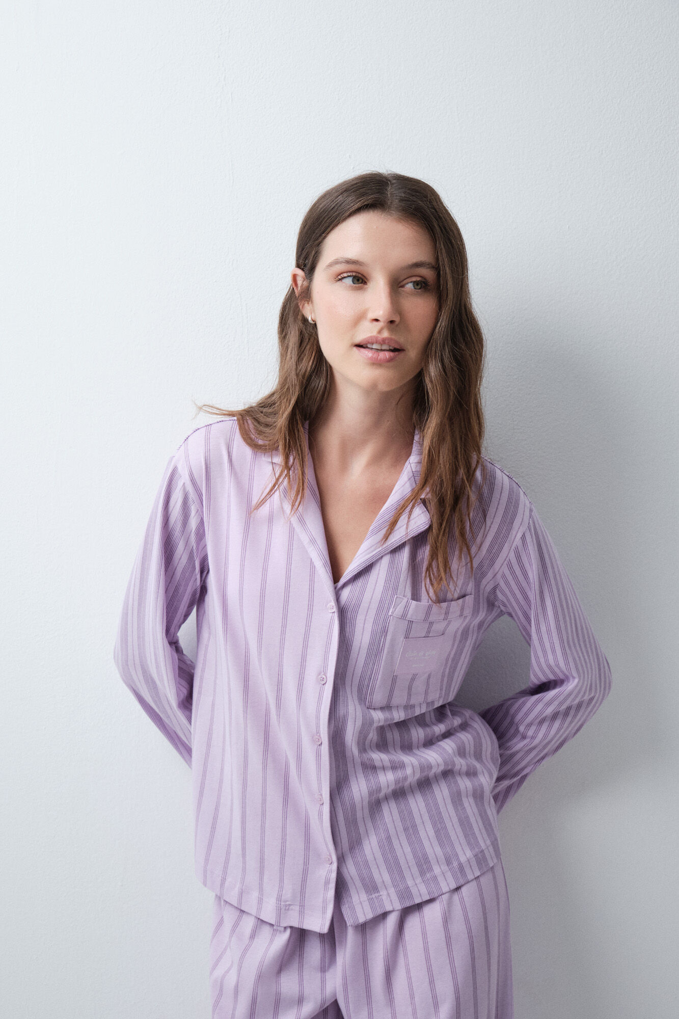 Women'secret Lilac striped classic pyjamas