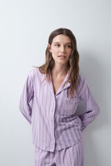 Women'secret Lilac striped classic pyjamas pink