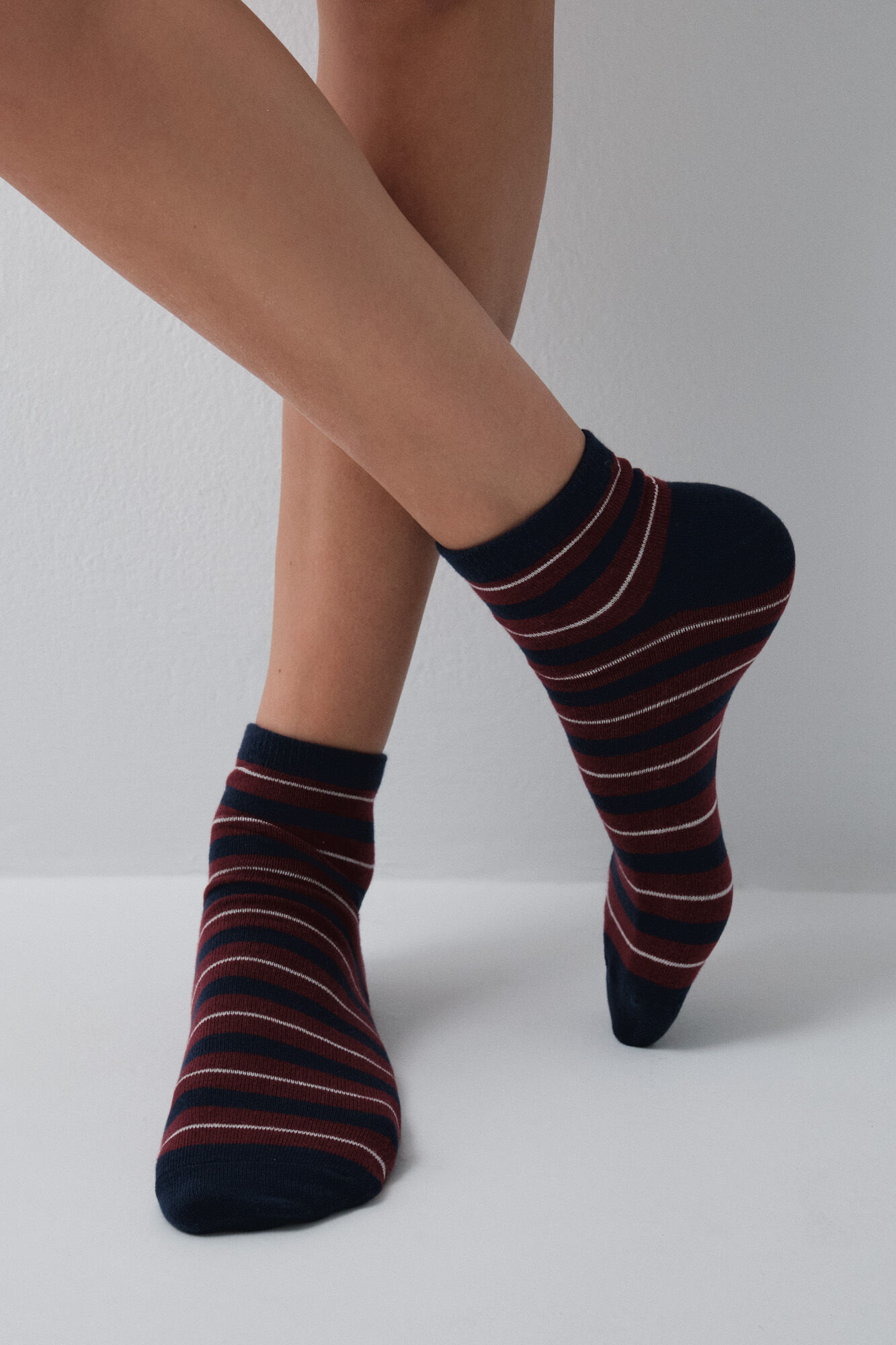 Women'secret 3er-Pack kurze Socken mit Streifenmuster