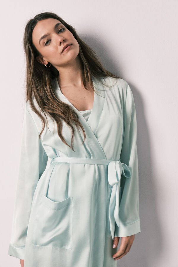 Women'secret Green satin midi robe green