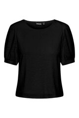 Womensecret Short-sleeved blouse with a W neckline.  black