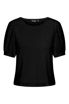 Womensecret Short-sleeved blouse with a W neckline.  black