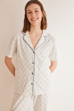 Womensecret Miffy-mintás, inges pizsama 100% pamutból fehér