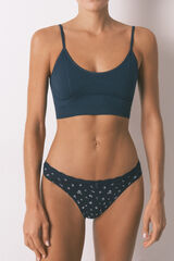 Women'secret 3-pack classic cotton lace bow panties printed