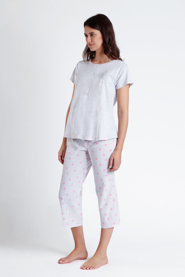 Womensecret DISNEY Dalmatians short-sleeved palazzo maternity pyjamas for women gris
