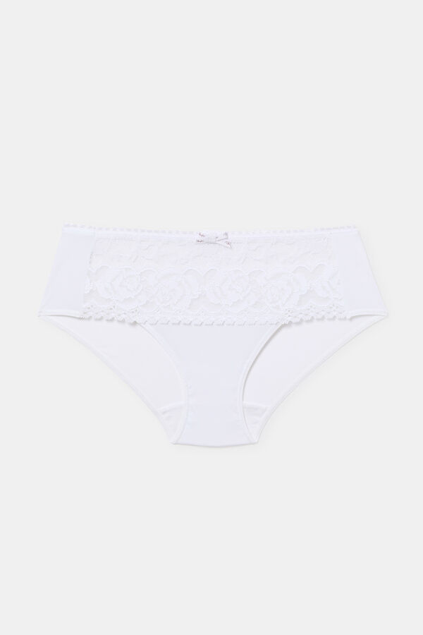 Playtex Braga midi de encaje y microfibra blanco
