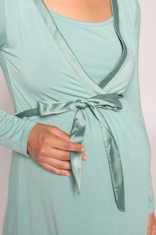 Womensecret Nursing nightgown with satin belt Tirkizna