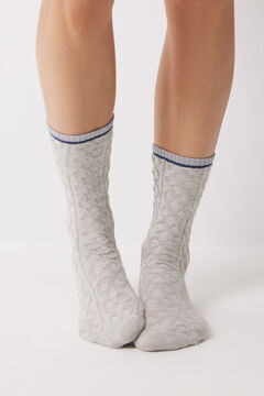 Womensecret Long gray lurex socks grey