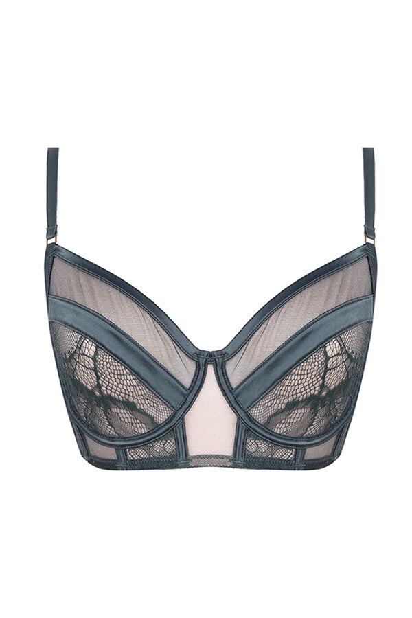 Womensecret INTUITIVE Sujetador bustier encaje verde verde