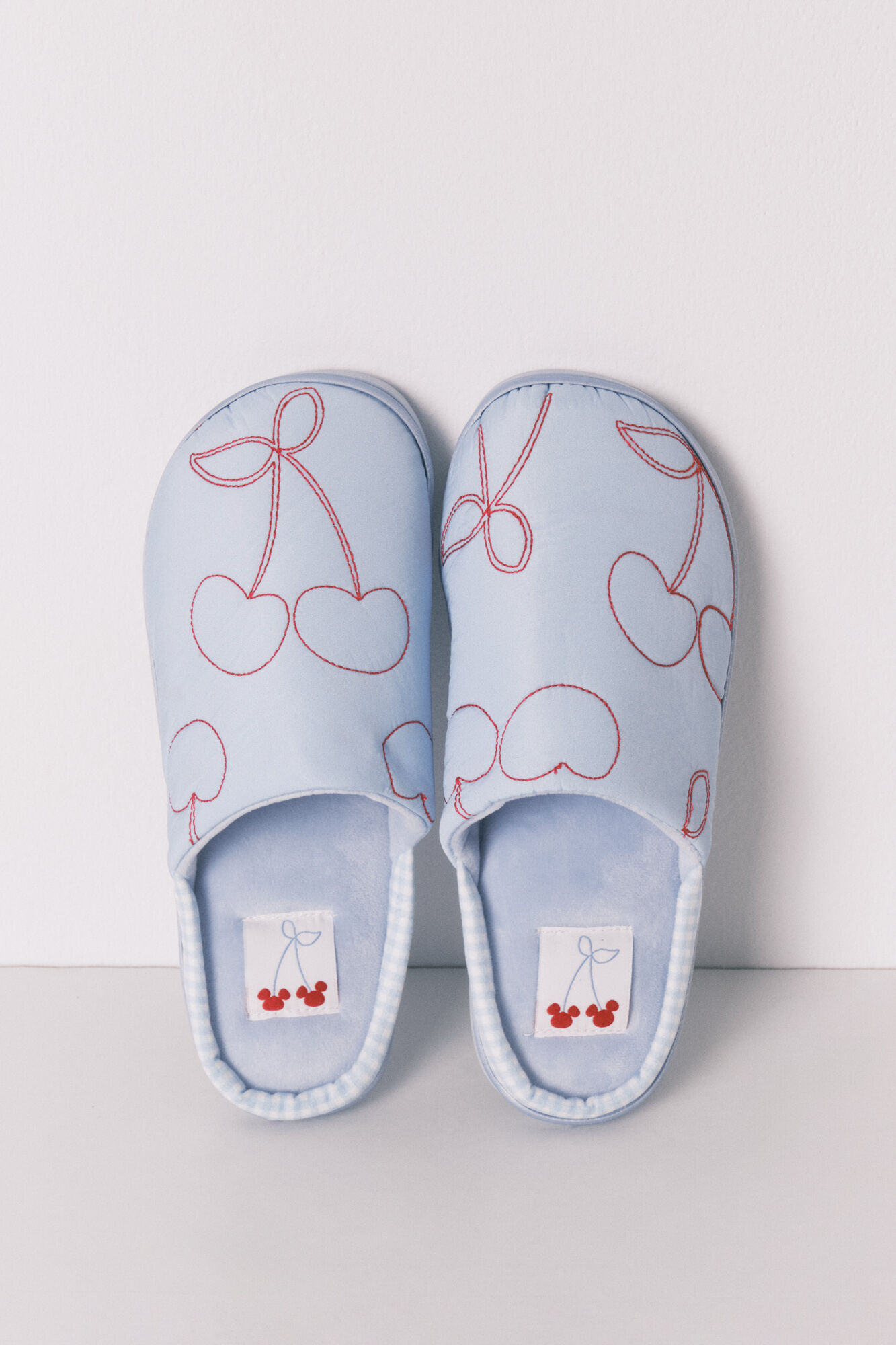 Women'secret Zapatillas casa azul cerezas