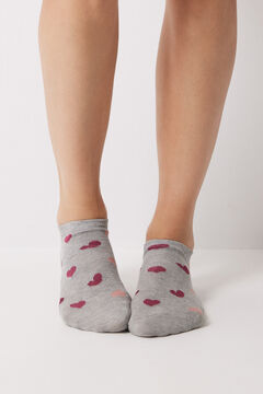 Womensecret Pack of 3 short heart socks printed