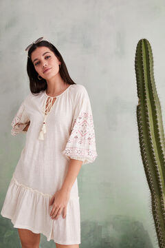 Womensecret Short 100% organic cotton tunic dress beige