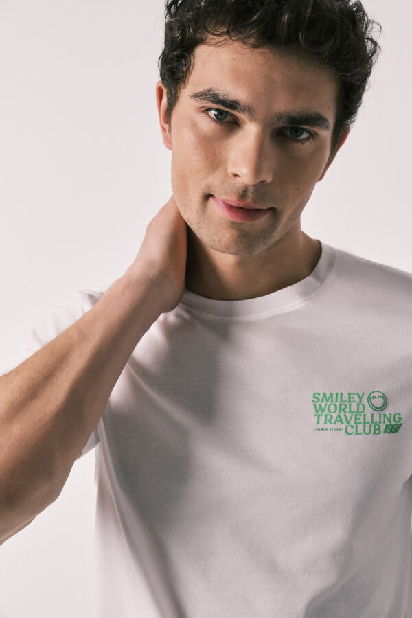 Women'secret Pyjama court pour homme en coton SmileyWorld&reg;  beige