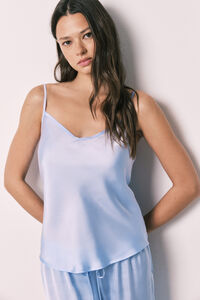 Women'secret Pyjama long en satin bleu