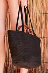 Gisela Bolso tipo capazo negro