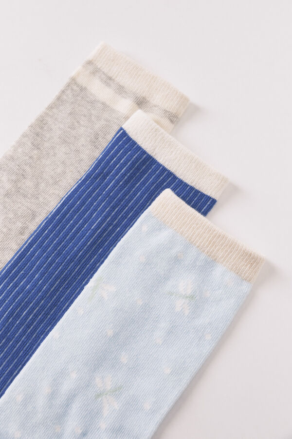 Women'secret 3-pack long dragonfly print socks printed